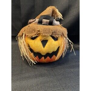 Vintage Scarecrow Pumpkin JACK-O-LANTERN Trendmasters Inc Halloween Fall Display